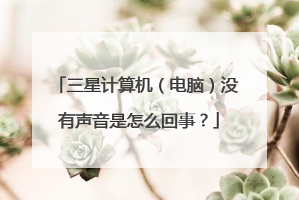 三星计算机(电脑)没有声音是怎么回事?