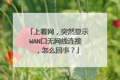 上着网,突然显示WAN口无网线连接,怎么回事?