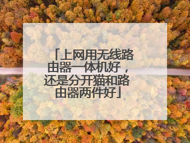 上网用无线路由器一体机好，还是分开猫和路由器两件好
