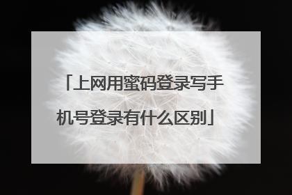 上网用蜜码登录写手机号登录有什么区别