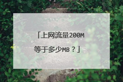 上网流量200M等于多少MB？