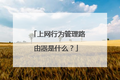 上网行为管理路由器是什么?