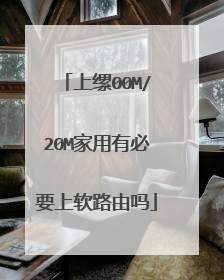上缧00M/20M家用有必要上软路由吗