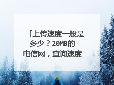 上传速度一般是多少？20MB的电信网，查询速度是2.34Mbps，这算快吗？