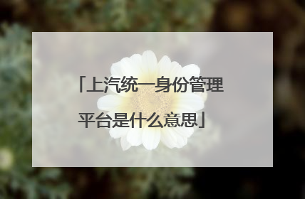 上汽统一身份管理平台是什么意思