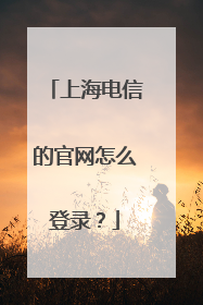 上海电信的官网怎么登录?