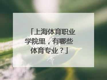 上海体育职业学院里，有哪些体育专业？