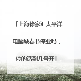 上海徐家汇太平洋电脑城春节停业吗,停的话到几号开