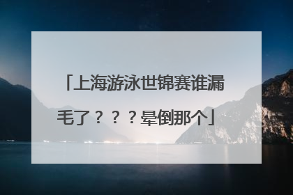 上海游泳世锦赛谁漏毛了？？？晕倒那个