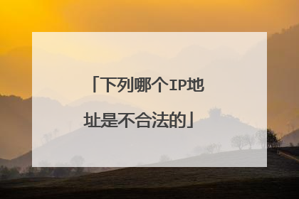 下列哪个IP地址是不合法的