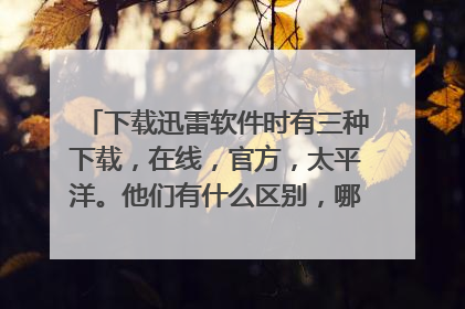 下载迅雷软件时有三种下载,在线,官方,太平洋。他们有什么区别,哪种方式比较好?
