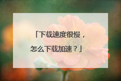 下载速度很慢，怎么下载加速？