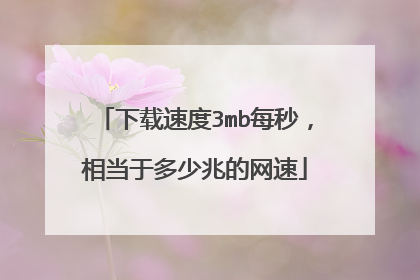 下载速度3mb每秒，相当于多少兆的网速