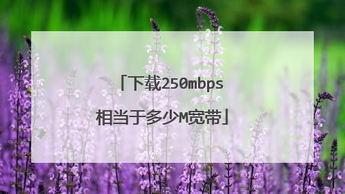 下载250mbps相当于多少M宽带