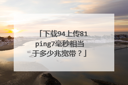 下载94上传81ping7毫秒相当于多少兆宽带？