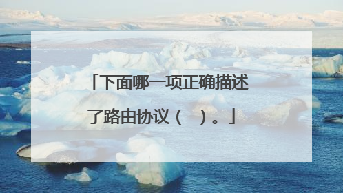 下面哪一项正确描述了路由协议（ ）。