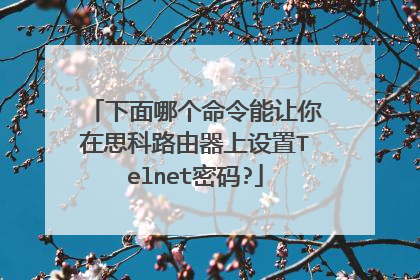 下面哪个命令能让你在思科路由器上设置Telnet密码?