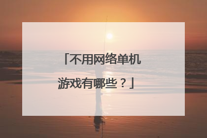 不用网络单机游戏有哪些?
