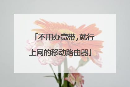 不用办宽带,就行上网的移动路由器