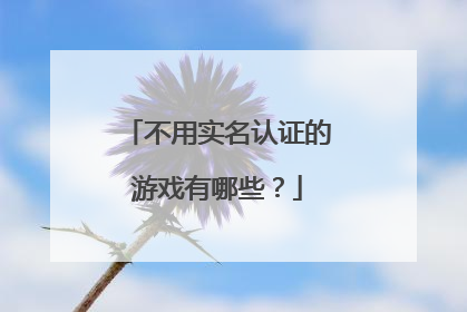 不用实名认证的游戏有哪些?
