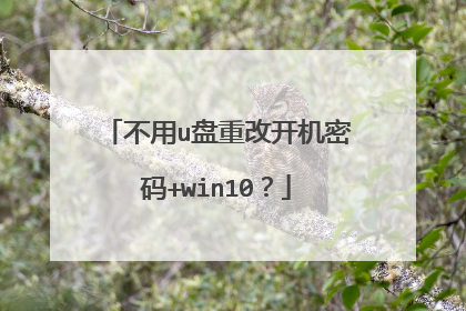 不用u盘重改开机密码+win10？