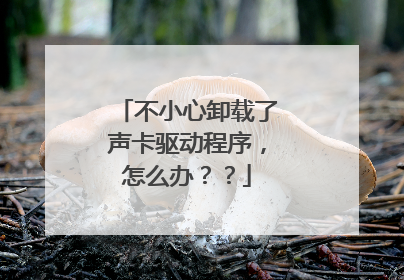 不小心卸载了声卡驱动程序,怎么办??