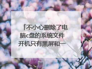 不小心删除了电脑c盘的系统文件开机只有黑屏和一个鼠标能打开任务管理器怎么办急