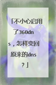 不小心启用了360dns,怎样变回原来的dns?