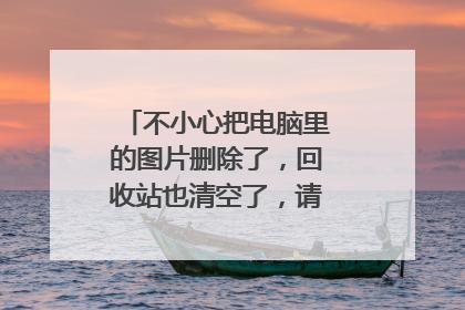 不小心把电脑里的图片删除了,回收站也清空了,请问怎么找回来?