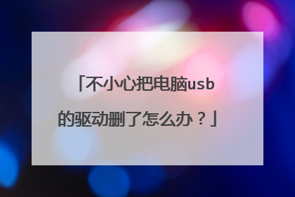 不小心把电脑usb的驱动删了怎么办？
