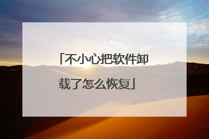 不小心把软件卸载了怎么恢复