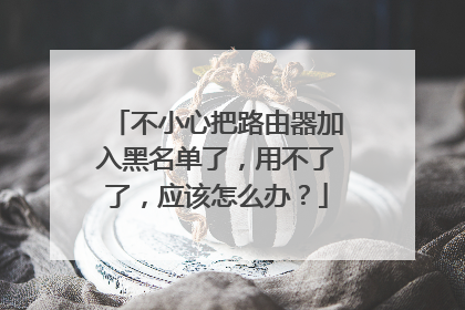 不小心把路由器加入黑名单了，用不了了，应该怎么办？