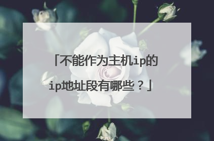 不能作为主机ip的ip地址段有哪些？