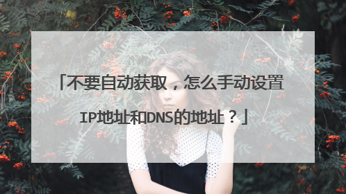 不要自动获取，怎么手动设置IP地址和DNS的地址？