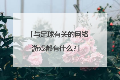 与足球有关的网络游戏都有什么?
