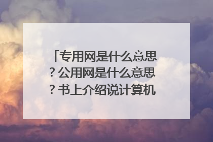 专用网是什么意思?公用网是什么意思?书上介绍说计算机网络按使用范围分为专用网和公用网?