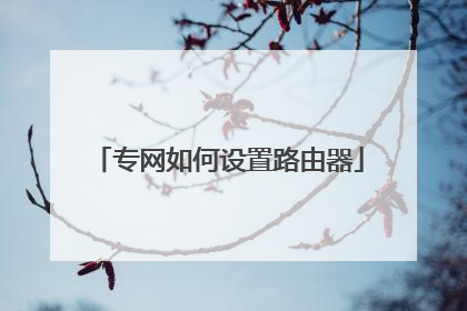 专网如何设置路由器