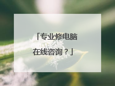 专业修电脑在线咨询?