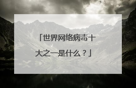 世界网络病毒十大之一是什么？