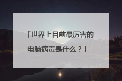 世界上目前最厉害的电脑病毒是什么？