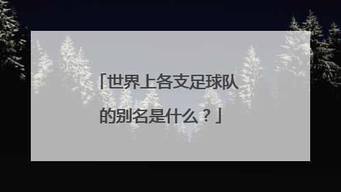 世界上各支足球队的别名是什么？