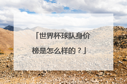 世界杯球队身价榜是怎么样的？