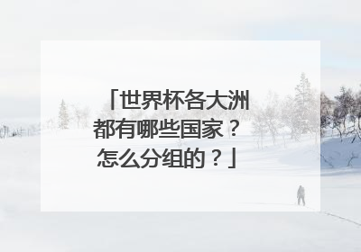 世界杯各大洲都有哪些国家？怎么分组的？