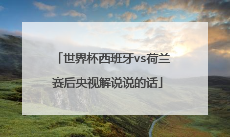 世界杯西班牙vs荷兰赛后央视解说说的话
