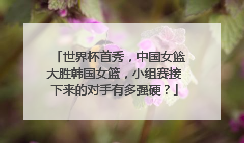 世界杯首秀，中国女篮大胜韩国女篮，小组赛接下来的对手有多强硬？