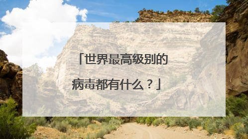 世界最高级别的病毒都有什么？
