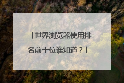 世界浏览器使用排名前十位谁知道?