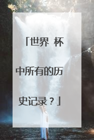 世界 杯中所有的历史记录？