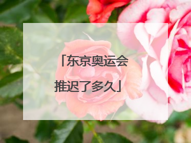 东京奥运会推迟了多久