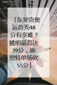 东契奇奥运首秀48分有多难？姚明最高达39分，施密特单场砍55分